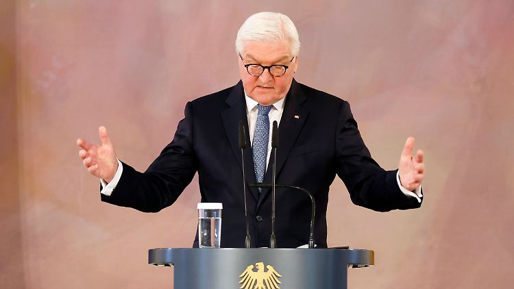 Bundespräsident Frank-Walter Steinmeier bei einer Veranstaltung der Reihe "Forum Bellevue zur Zukunft der Demokratie".