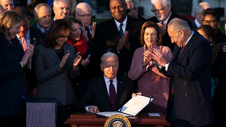 Die Unterschrift unter dem Gesetzespaket ist ein politischer Erfolg für Biden.