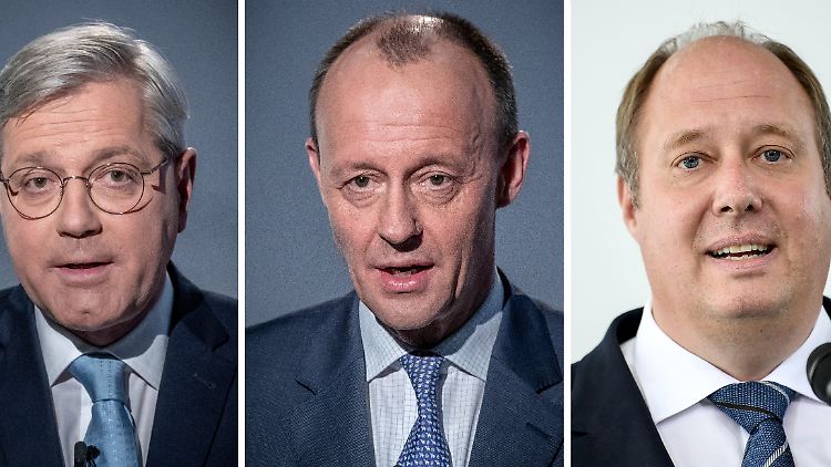 Während sich Röttgen und Merz (von links) nicht zum ersten Mal um den CDU-Vorsitz bemühen, kam die Kandidatur von Kanzleramtschef Braun (rechts) überraschend.
