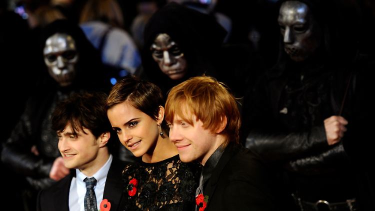 Sie mimten die drei Hauptfiguren: Daniel Radcliffe, Emma Watson und Rupert Grint.