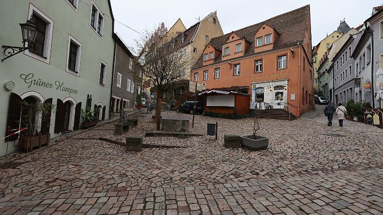 Ausgestorben: Fußgängerzone im sächsischen Meißen. Der Landkreis kommt auf eine Inzidenz von 1304.