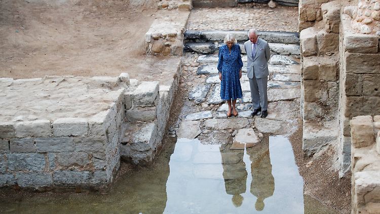 Besuch der Stelle, an der Jesus getauft worden sein soll: Prinz Charles und Herzogin Camilla.