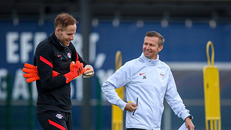 Peter Gulacsi und Jesse Marsch werden in Leipzig um den Champions-League-Verbleib zittern müssen.