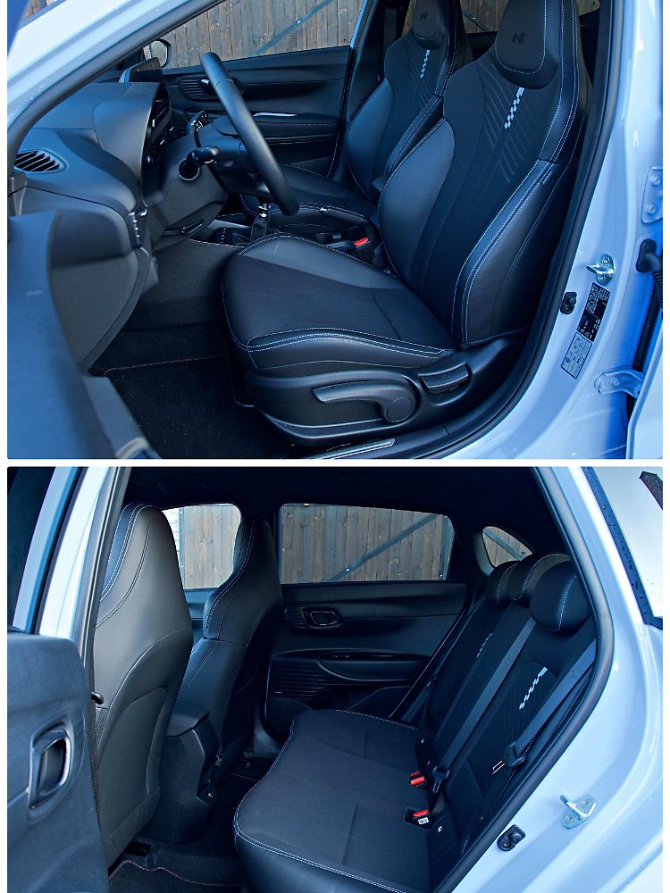 Auch über die Sportsitze des Hyundai i20 N muss kein Klagelied gesungen werden.