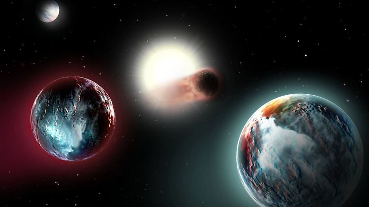 Das untersuchte Planetensystem um den Stern "V1298 Tau" ist mit 20 Millionen Jahren vergleichsweise jung.