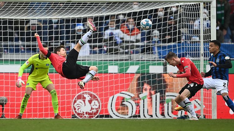 Dominik Kaisers Abschluss gegen den HSV war zwar nicht erfolgreich, aber sehenswert.