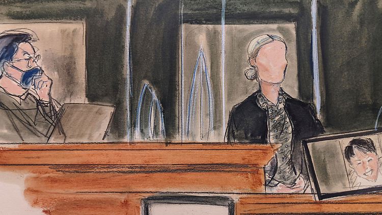 Die Zeugin "Kate" während ihrer Aussage vor Gericht.
