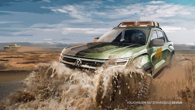 Noch ist der neue Amarok nicht gebaut, aber erste Skizzen von VW lassen einiges erahnen.
