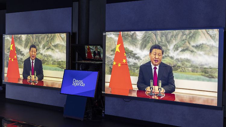 Chinas Staatschef Xi beim Online-Treffen "The Davos Agenda".