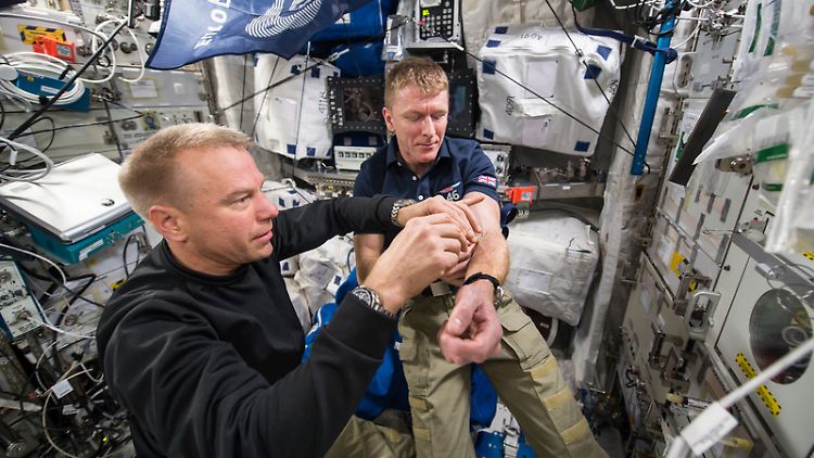 Auch ein Jahr nach dem Aufenthalt im All werden im Körper der Astronauten mehr rote Blutkörperchen abgebaut, als vor der Mission.
