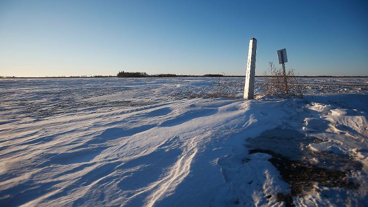 An der US-kanadischen Grenze herrschen Temperaturen bis zu minus 35 Grad Celsius.
