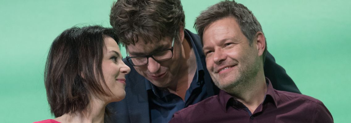 Noch am Anfang ihres gemeinsamen Weges: Baerbock, Kellner und Habeck im Jahr 2018.