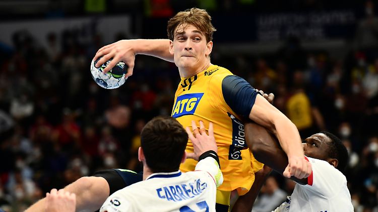 Schwedens Karl Wallinius ist im Spiel gegen Frankreich nicht zu stoppen