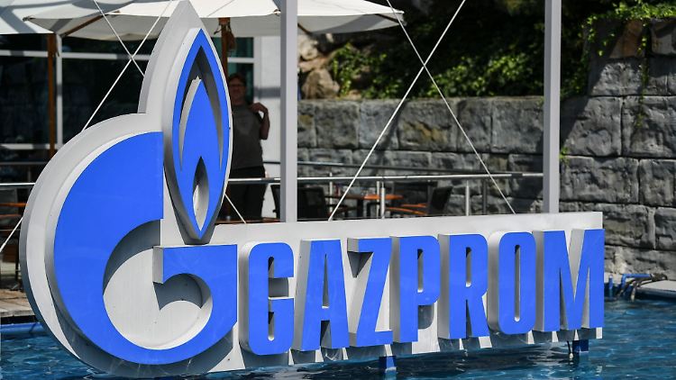 Das Logo des russischen Energielieferanten Gazprom.