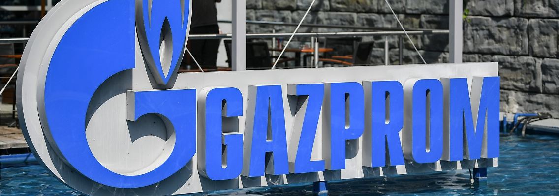 Das Logo des russischen Energielieferanten Gazprom.