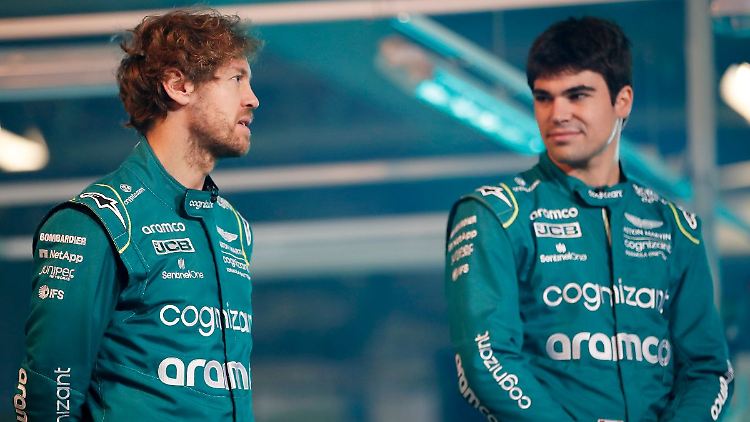 Vettel mit seinem Teamkollegen Lance Stroll.