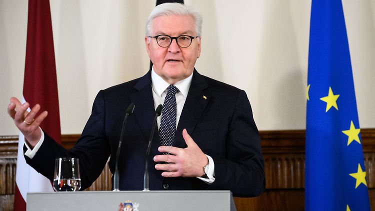 Bundespräsident Frank-Walter Steinmeier bei seinem Besuch in Lettland.