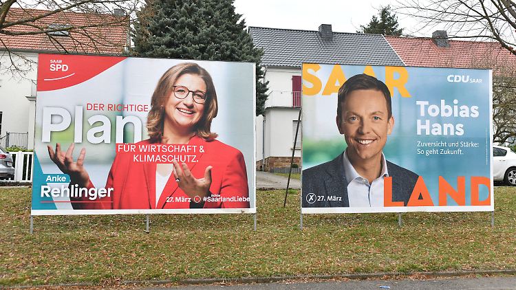 Spitzenkandidaten: Vizeregierungschefin Anke Rehlinger für die SPD und Ministerpräsident Hans für die CDU.