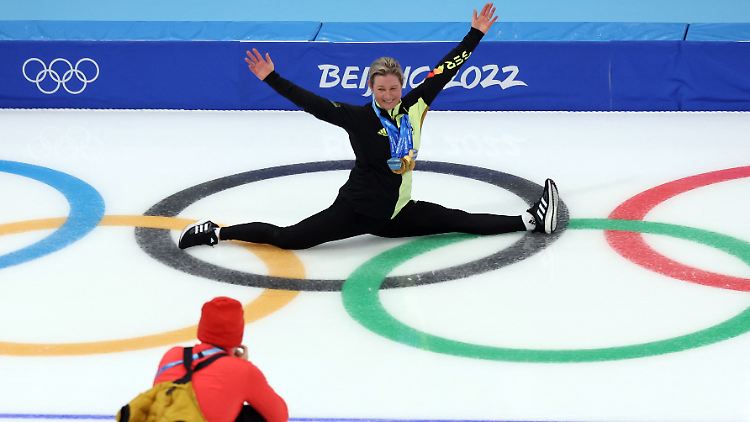 Claudia Pechstein bei den Winterspielen 2022.
