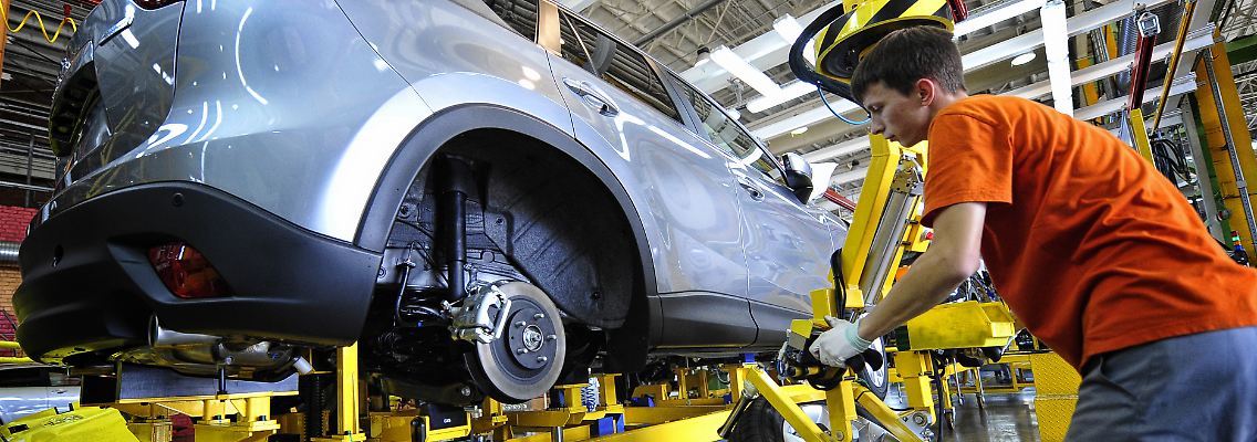 Auch Mazda produziert in Russland Autos. Hier ein Bild aus dem Werk in Wladiwostok