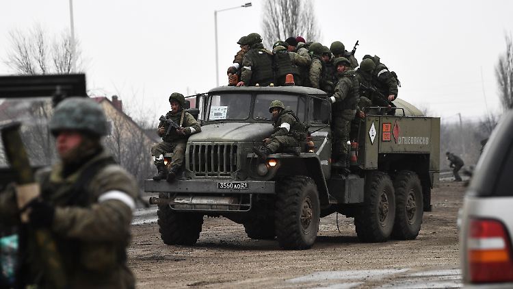 Russische Truppen auf dem Boden der Ukraine.