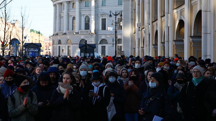 Auch am Sonntag wurde in St. Petersburg demonstriert.