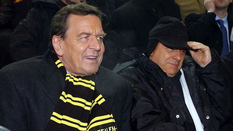 Gerhard Schröder im Klubornat und mit Staatsgast.