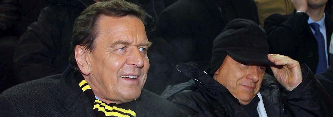 Gerhard Schröder im Klubornat und mit Staatsgast.