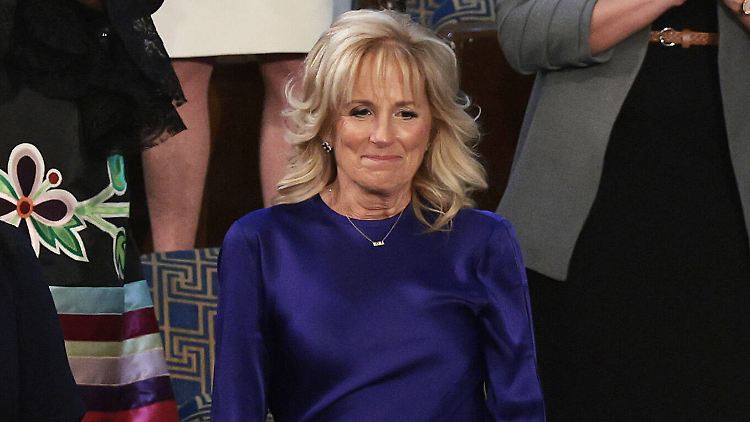 War bei der Rede ihres Ehemannes im US-Kongress anwesend: First Lady Jill Biden.