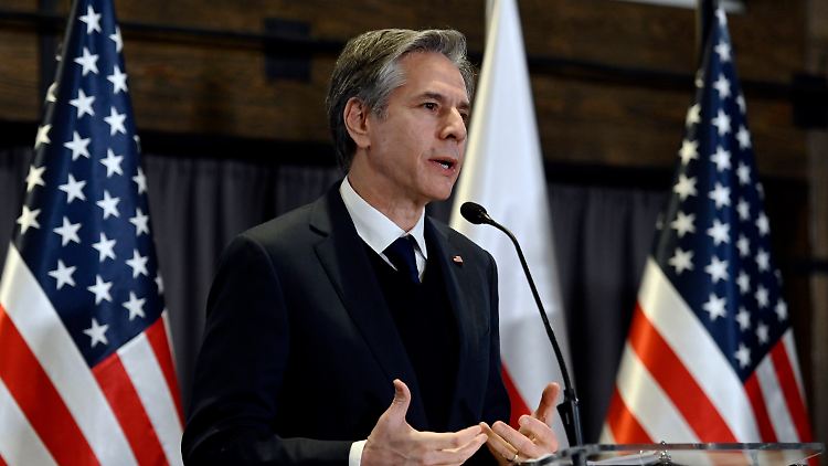 US-Außenminister Blinken am Samstag in Polen.