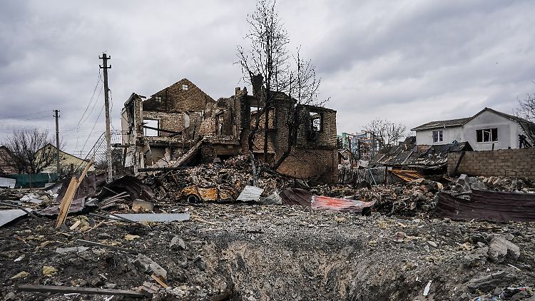 Ein zerstörtes Haus im ukrainischen Irpin.