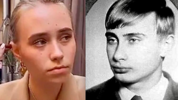 Sind sich wie aus dem Gesicht geschnitten: Putin als junger Mann und seine angebliche, geheime Tochter.