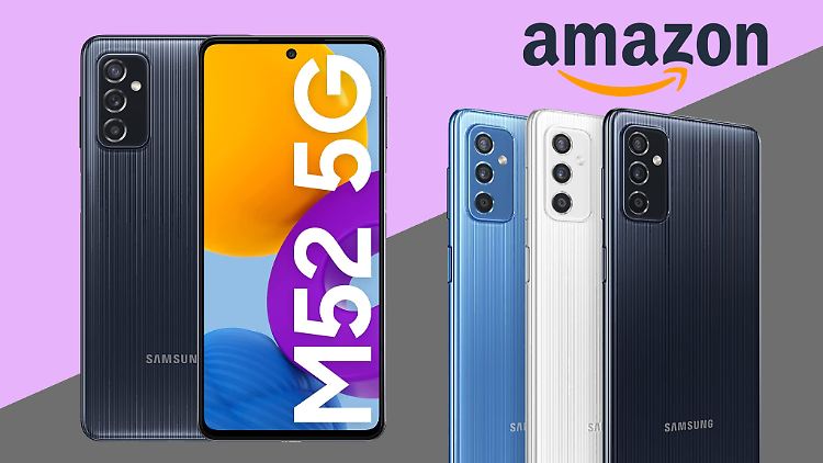 Das Samsung Galaxy M52 gibt es bei Amazon in drei Farbvarianten.