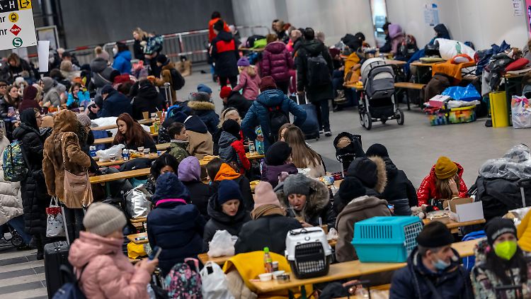 In der Anlaufstelle für Flüchtlinge aus der Ukraine im Berliner Hauptbahnhof. 