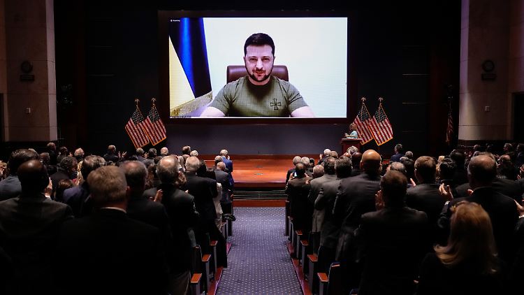 Selenskyj hielt eine emotionale Rede vor den US-Senatoren und Kongressabgeordneten.