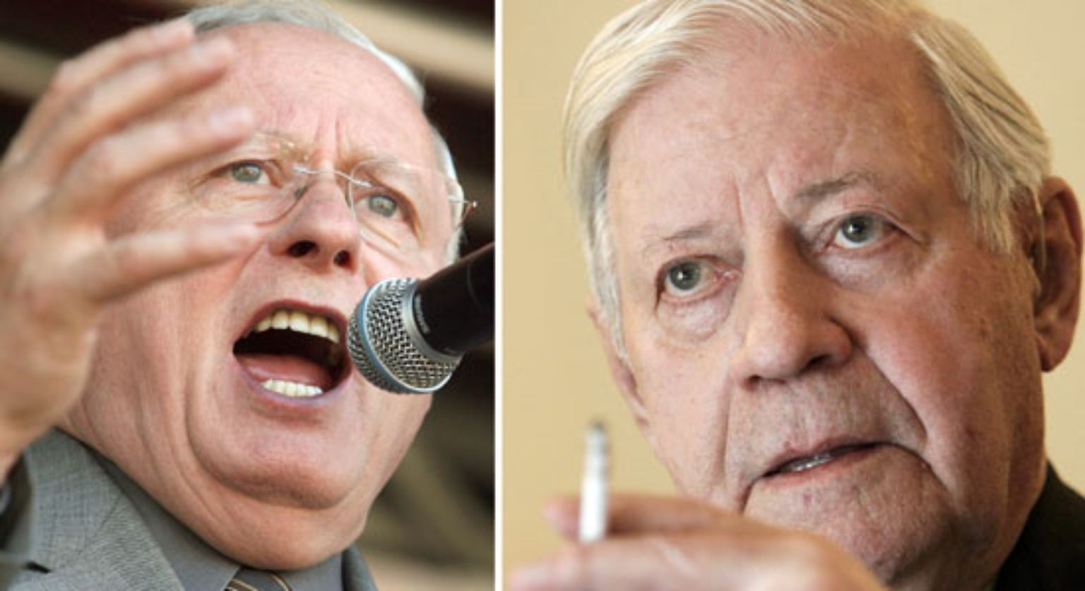 14. September 2008: Helmut Schmidt sagt in einem Interview über den Stil von Politikern: "Auch Adolf Nazi war ein charismatischer Redner. Oskar Lafontaine ist es auch."