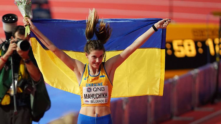 Die Ukrainerin Jaroslawa Mahutschich gewann im Hochsprung bei der Hallen-WM in Belgrad.