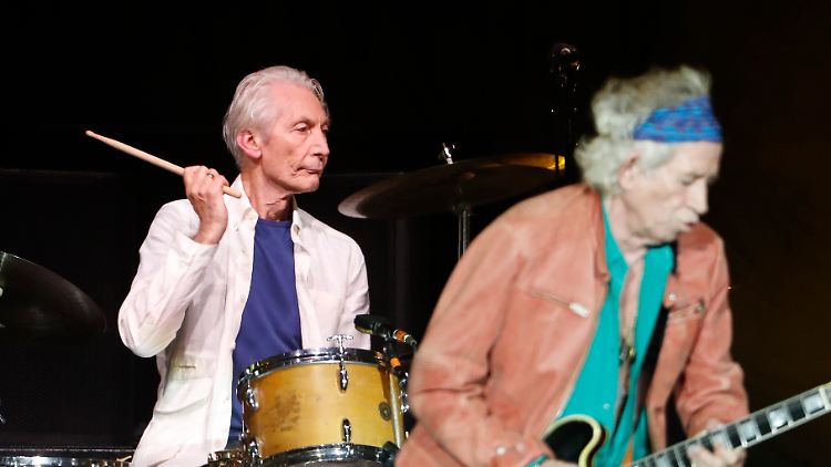 Charlie Watts und Keith Richards bei einem Konzert in Marseille 2018.
