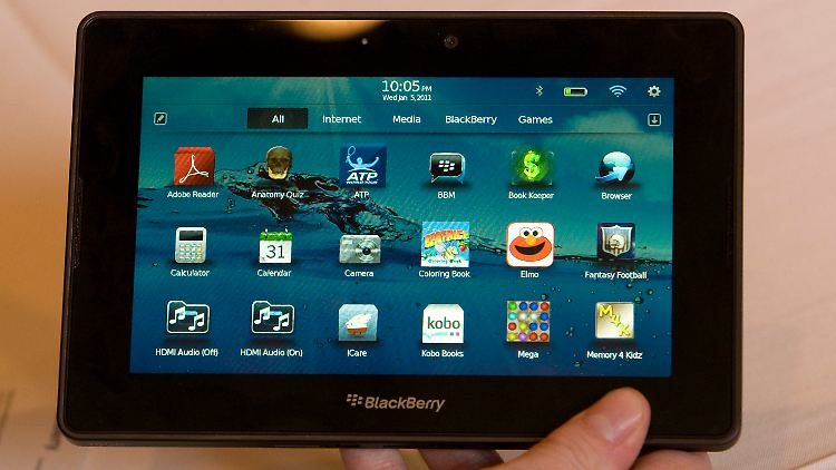 Auch das Blackberry Playbook war in Las Vegas zu sehen. Hersteller RIM setzt auf ein eigenes Betriebssystem.