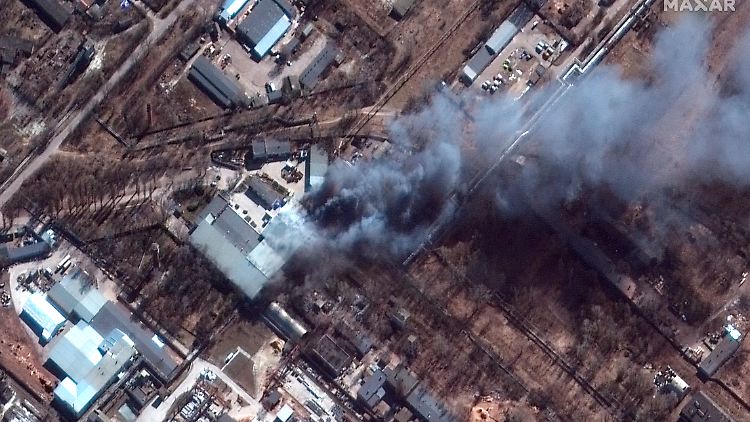 Satellitenbilder wie dieses liefern zusätzliche Informationen über das Kriegsgeschehen in der Ukraine.