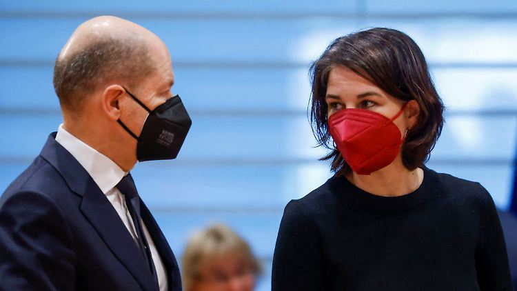 Bundeskanzler Scholz erhält mit 53 Punkten die höchsten Vertrauenswerte, gefolgt von Außenministerin Baerbock mit 51 Punkten.