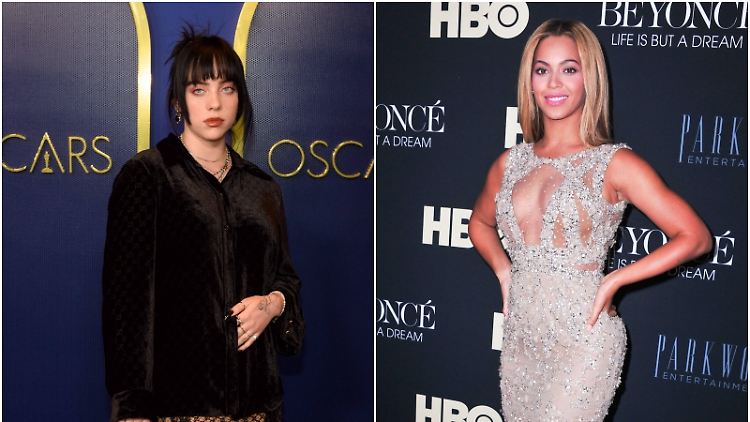 Billie Eilish (l.) und Beyoncé sind beide für einen Oscar nominiert und werden ihre Songs auch live zum Besten geben.