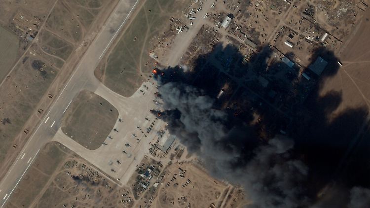 Der Flughafen von Tschornobajiwka war schon mehrfach Ziel ukrainischer Luftangriffe.