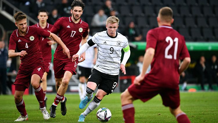 Jonathan Burkardt traf doppelt gegen Lettland.