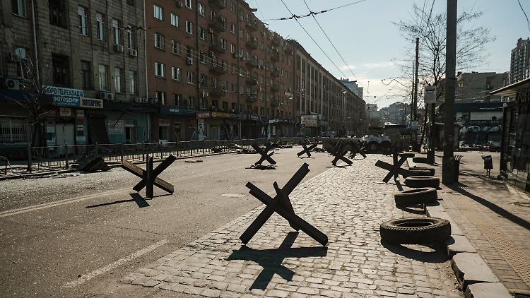Ein Kontrollpunkt in Kiew.