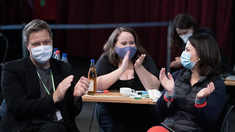 Habeck, Lang und Baerbock im November 2020.