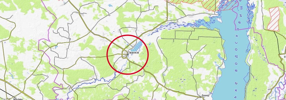 Engpass auf der Rückzugsroute der Russen: Iwankiw (Іванків) liegt auf halbem Weg zwischen Kiew und der belarussischen Grenze.