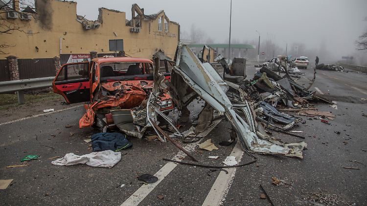 Das Bild der Zerstörung, verursacht offenbar durch die russischen Truppen.