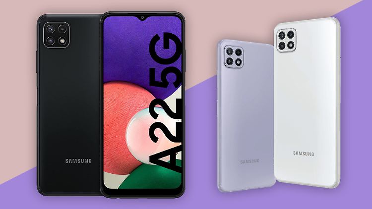 Das Samsung Galaxy A22 5G ist in drei Farben erhältlich.