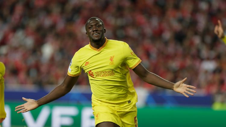 Ibrahima Konaté jubelt über sein erstes Tor für den FC Liverpool.